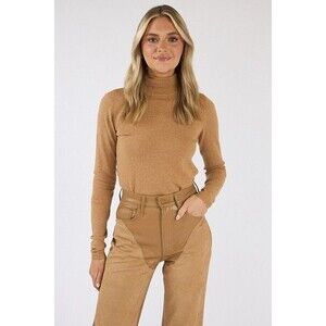 Xirena Tommy Sweater In Raffia Size XS Votton Cashmere Turtleneck Camel $150